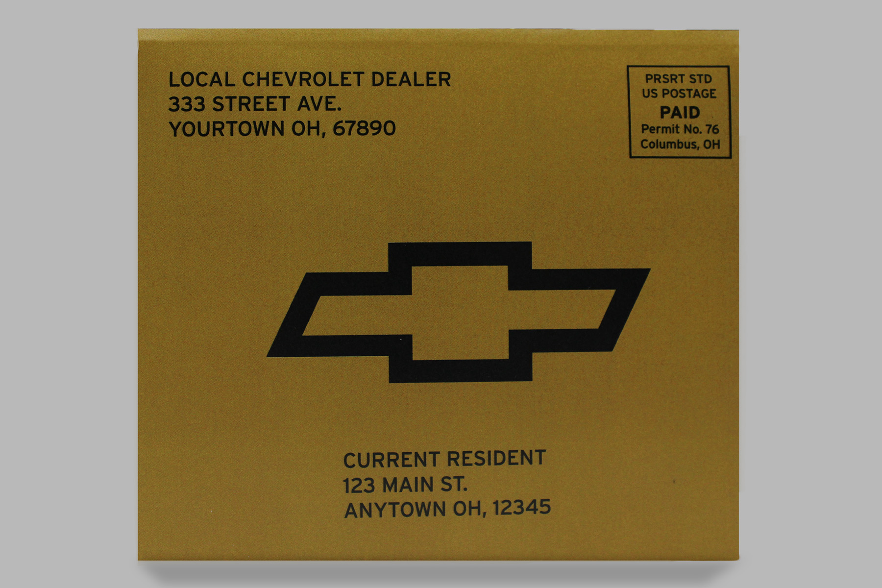 Chevy Self-Mailer Folded Back